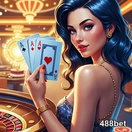 Imagem promocional do 488bet com elementos de cassino online, destacando a plataforma de apostas do site 488bet